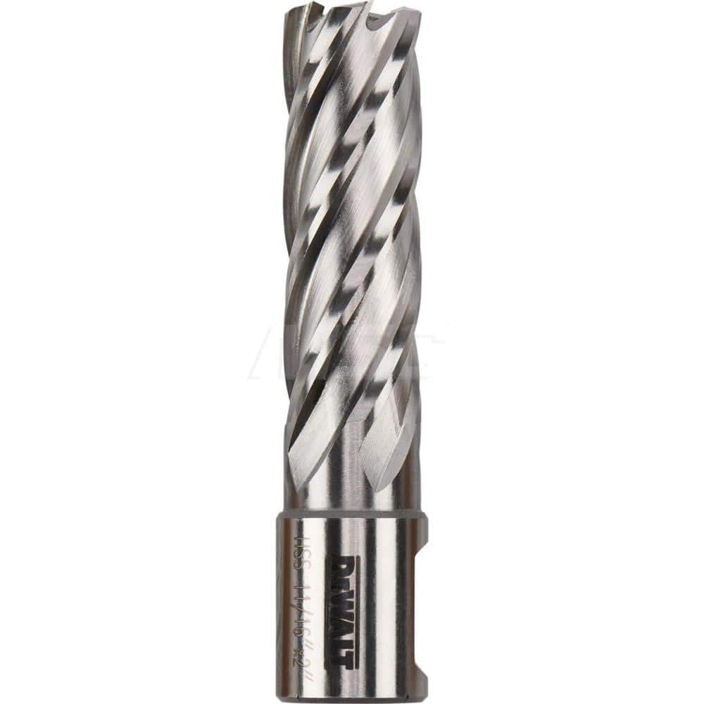 DeWALT - Annular Cutters; Cutter Diameter (Inch): 11/16 ; Cutter Diameter (Decimal Inch): 0.6880 ; Cutting Depth (Inch): 2 ; Shank Diameter (Inch): 3/4 ; Finish/Coating: Uncoated ; Cutter Material: High Speed Steel - Exact Tool & Supply