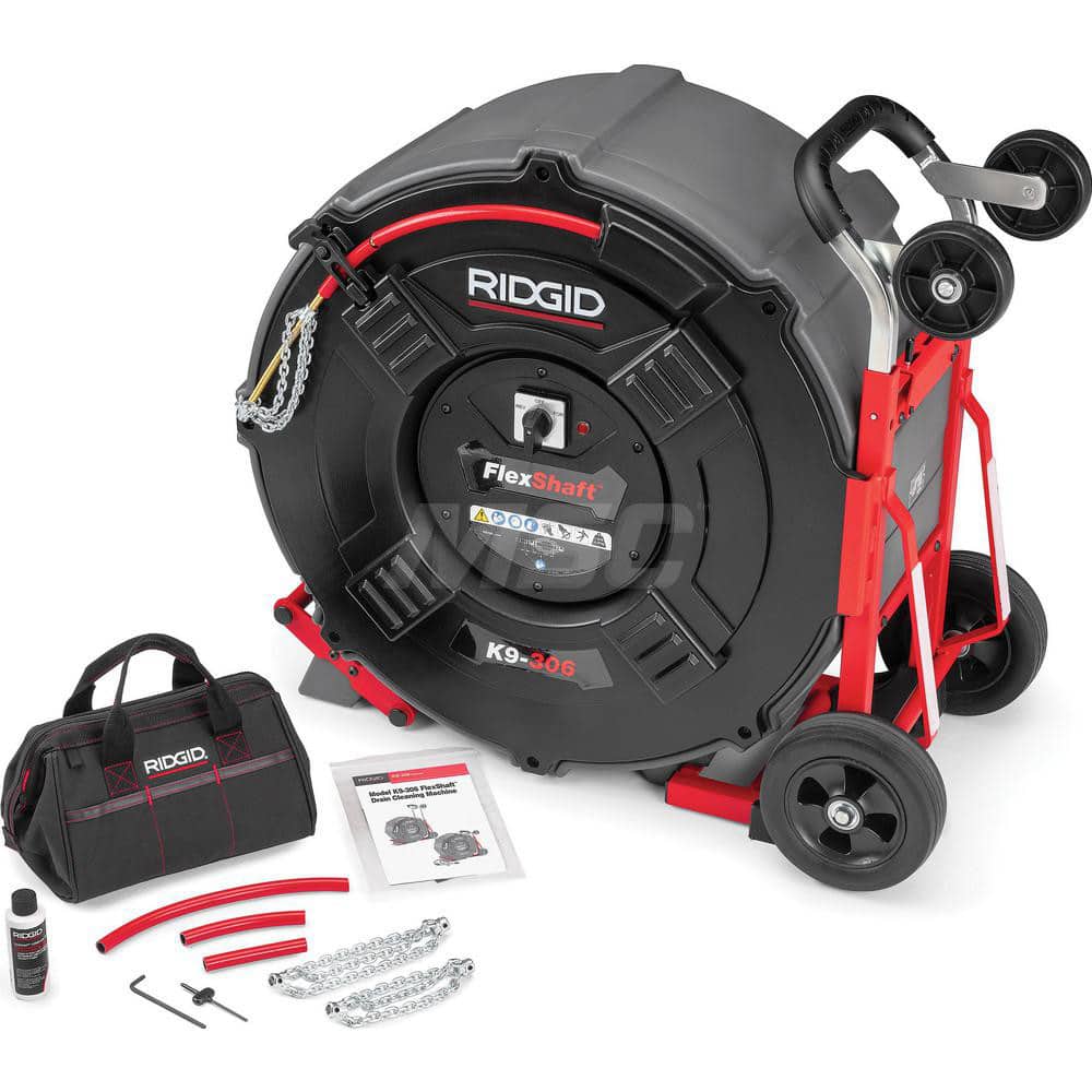 Ridgid - Electric & Gas Drain Cleaning Machines; Type of Power: 120 V AC ; For Minimum Pipe Size: 3 (Inch); For Maximum Pipe Size: 6 (Inch); Cable Length (Feet): 125 ; Cable Diameter: 3/8 (Inch); Cable Diameter: 3/8 - Exact Tool & Supply