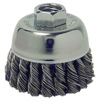 2-3/4" Diameter - M-10 x 1.50 Arbor Hole - Knot Steel Wire Cup Wheel - Exact Tool & Supply