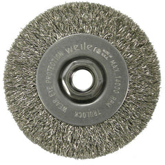 4″ Diameter-5/8″-11 Arbor Hole - Crimped Steel Wire Straight Wheel - Exact Tool & Supply
