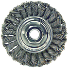 4" Diameter - M10 x 1.25 Arbor Hole - Knot Twist Steel Wire Straight Wheel - Exact Tool & Supply