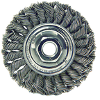 4" Diameter - 5/8-11" Arbor Hole - Knot Twist Steel Wire Straight Wheel - Exact Tool & Supply