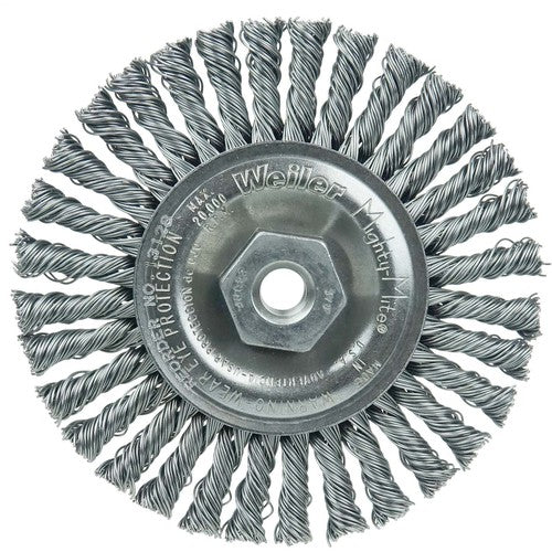 Mini Roughneck 4″ Stringer Bead Wheel, .020″ Steel Fill, 3/8″-24 UNF Nut - Exact Tool & Supply