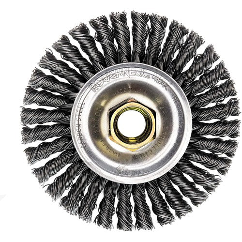 4″ Diameter-5/8″-11 Arbor Hole - Stringer Bead Twist Steel Wire Straight Wheel - Exact Tool & Supply