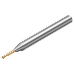 R216.42-02030-EC20G 1700 2mm 2 FL Solid Carbide ball nose endmill w/Cylindrical with Neck Shank - Exact Tool & Supply
