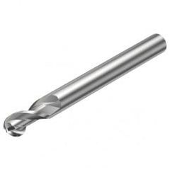 2B320-0800-NG H10F 8mm 2 FL Ballnose w/Reduced Cylindrical .3mm/.012 smaller than Cutting Diameter Shank - Exact Tool & Supply