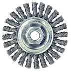 4" Diameter - 5/8-11" Arbor Hole - Knot Cable Twist Steel Wire Straight Wheel - Exact Tool & Supply