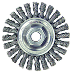 4" Diameter - 5/8-11" Arbor Hole - Knot Cable Twist Stainless Straight Wheel - Exact Tool & Supply