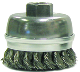 2-3/4" Diameter - Banded Knot Steel Wire Cup Wheel - Exact Tool & Supply