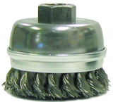 2-3/4" Diameter - Banded Knot Stainless Cup Wheel - Exact Tool & Supply