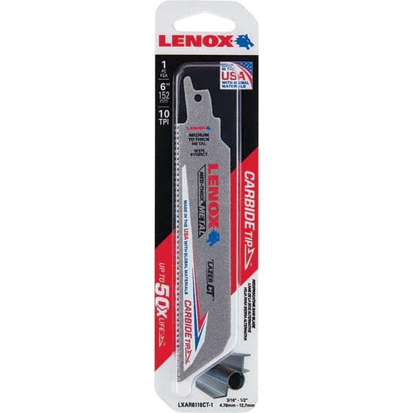 Lenox - Reciprocating Saw Blades Blade Material: Carbide Blade Length (Inch): 6 - Exact Tool & Supply