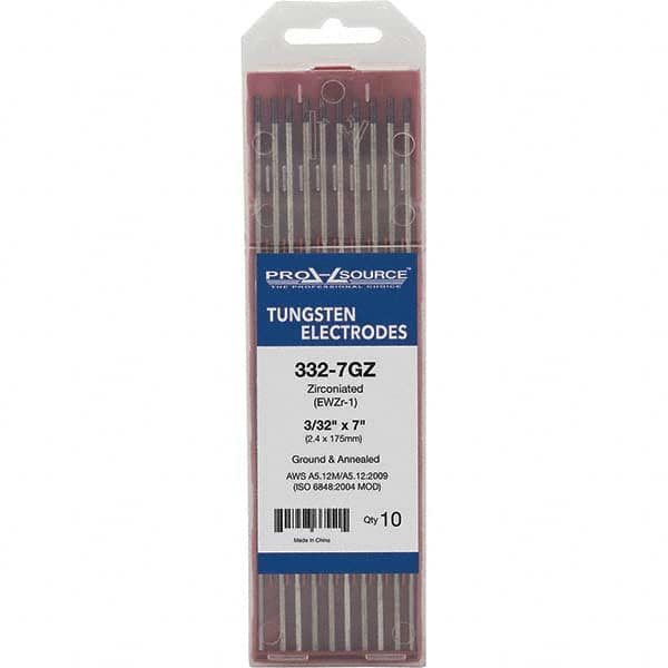 PRO-SOURCE - Tungsten Electrodes Type: Zirconiated Diameter (Inch): 3/32 - Exact Tool & Supply