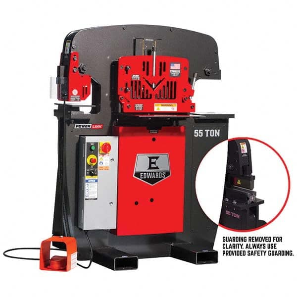 Edwards Manufacturing - Ironworkers Throat Depth (Inch): 7-1/2 Punching Pressure (Ton): 55 - Exact Tool & Supply