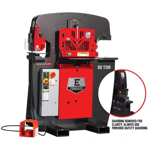 Edwards Manufacturing - Ironworkers Throat Depth (Inch): 7-1/2 Punching Pressure (Ton): 55 - Exact Tool & Supply