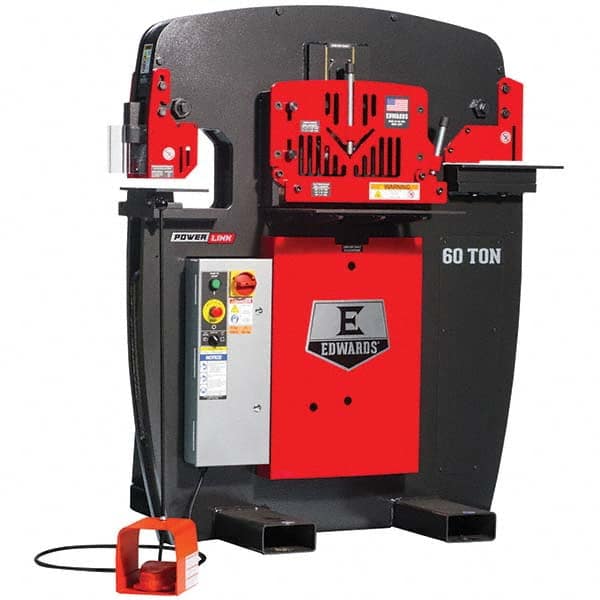 Edwards Manufacturing - Ironworkers Throat Depth (Inch): 8-7/8 Punching Pressure (Ton): 60 - Exact Tool & Supply