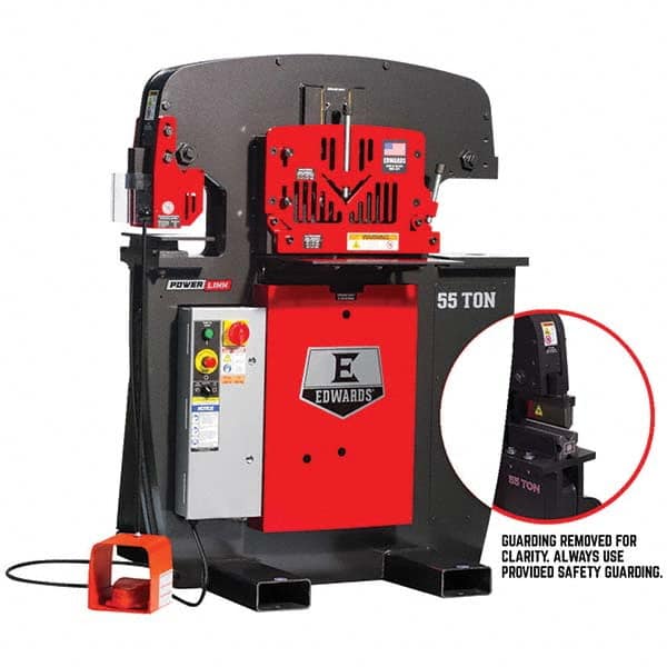 Edwards Manufacturing - Ironworkers Throat Depth (Inch): 1-1/4 Punching Pressure (Ton): 55 - Exact Tool & Supply