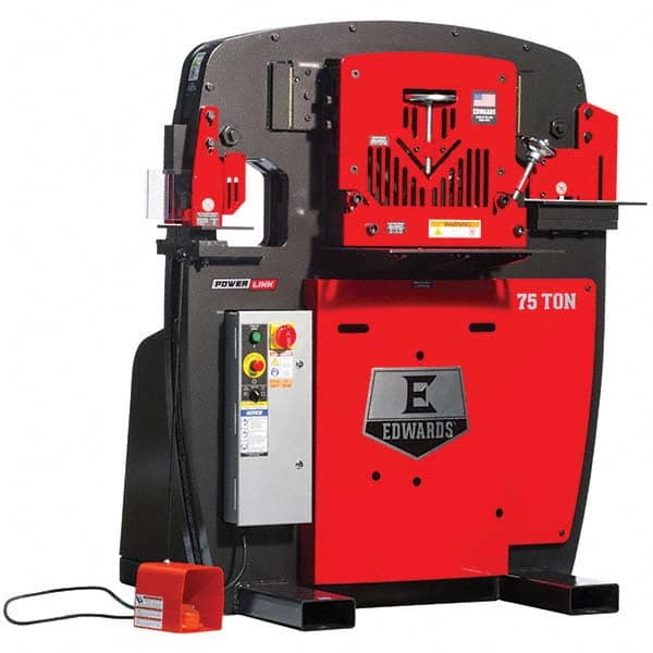 Edwards Manufacturing - Ironworkers Throat Depth (Inch): 10 Punching Pressure (Ton): 75 - Exact Tool & Supply