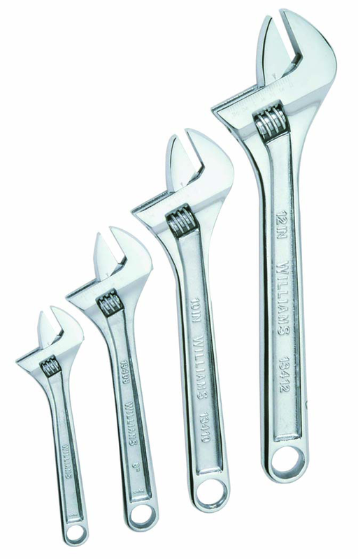 4 Piece Chrome Adjustable Wrench Set - Exact Tool & Supply