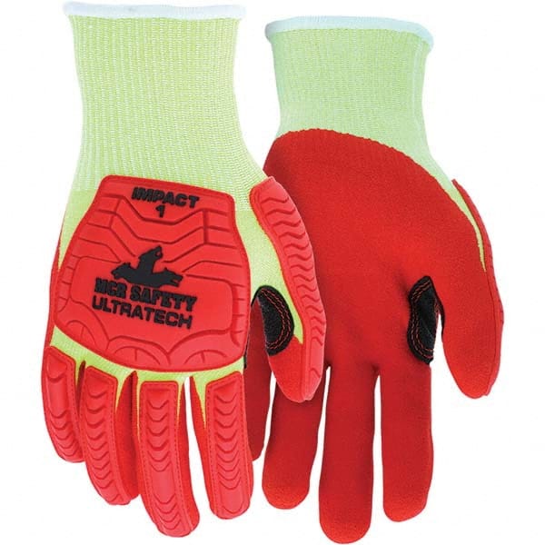 MCR Safety - Size S, ANSI Cut Lvl A4, Puncture Lvl 4, Abrasion Lvl 4, Foam Nitrile Coated Cut & Puncture Resistant Gloves - Exact Tool & Supply