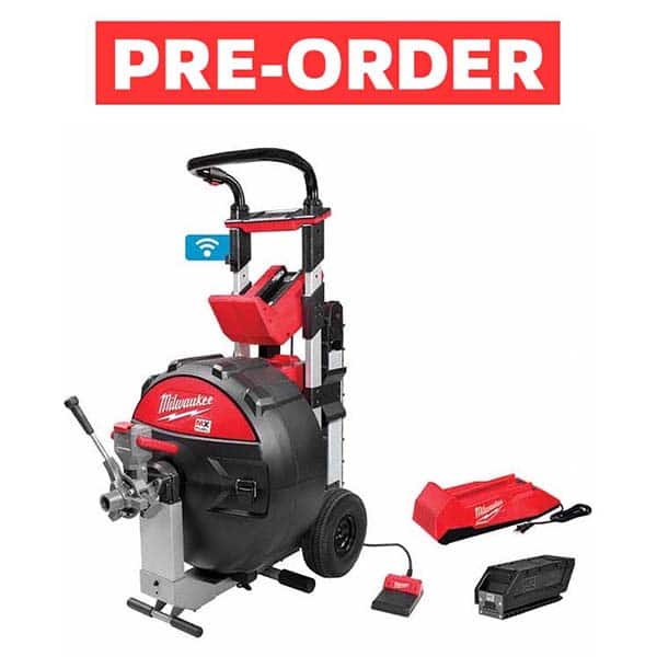 Milwaukee Tool - Electric & Gas Drain Cleaning Machines Type of Power: Cordless For Minimum Pipe Size: 3 (Inch) - Exact Tool & Supply