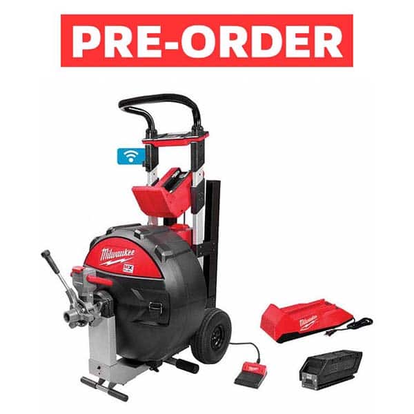 Milwaukee Tool - Electric & Gas Drain Cleaning Machines Type of Power: Cordless For Minimum Pipe Size: 3 (Inch) - Exact Tool & Supply