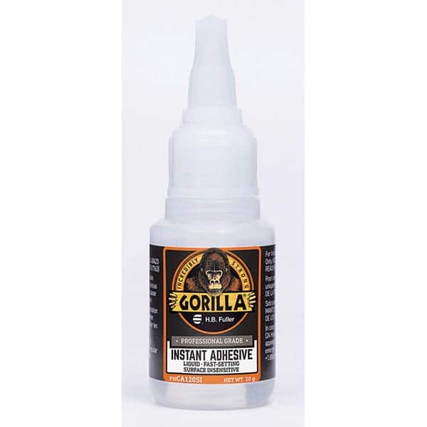 GorillaPro - 20 g Squeeze Bottle Clear Instant Adhesive - Exact Tool & Supply