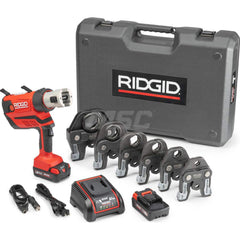 Ridgid - Benders, Crimpers & Pressers; Type: Presser ; Maximum Pipe Capacity (Inch): 4 ; Minimum Pipe Capacity: 1/2 (Inch); Overall Length (Inch): 11 ; Includes: RP 350 Press Tool; (2) 18V 2.5Ah Lion Batteries; 18V Charger; Carrying Case; 1/2" to 2" ProP - Exact Tool & Supply