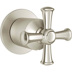 American Standard - Tub & Shower Faucets; Type: Valve Only Trim kit ; Style: Delancey ; Design: 2-Way; 3-Way ; Material: Brass ; Handle Type: Cross ; Handle Material: Metal - Exact Tool & Supply