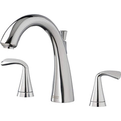 American Standard - Tub & Shower Faucets; Type: Tub faucet ; Style: Fluent ; Design: Ceramic Mixing Cartridge ; Material: Brass ; Handle Type: Lever ; Handle Material: Metal - Exact Tool & Supply