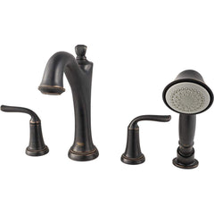 American Standard - Tub & Shower Faucets; Type: Tub Faucet with personal shower ; Style: Patience ; Design: Ceramic Mixing Cartridge ; Material: Brass ; Handle Type: Lever ; Handle Material: Metal - Exact Tool & Supply