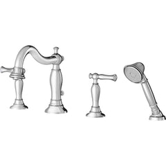 American Standard - Tub & Shower Faucets; Type: Tub Faucet with personal shower ; Style: Quentin ; Design: Ceramic Mixing Cartridge ; Material: Brass ; Handle Type: Lever ; Handle Material: Metal - Exact Tool & Supply