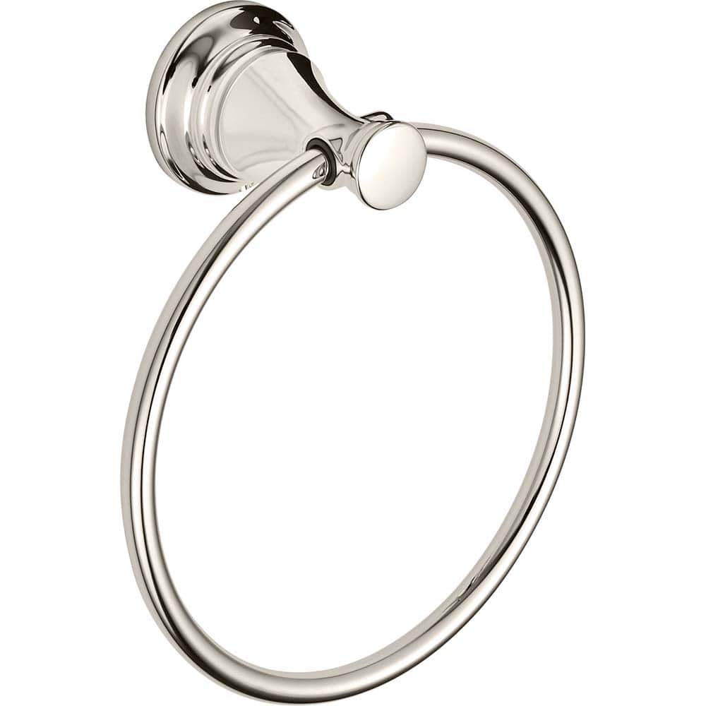 American Standard - Washroom Shelves, Soap Dishes & Towel Holders; Type: Towel Ring ; Material: Metal ; Length (Inch): 7 ; Width (Inch): 7 ; Depth (Inch): 2.875 ; Finish/Coating: Polished Nickel - Exact Tool & Supply