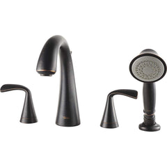 American Standard - Tub & Shower Faucets; Type: Tub Faucet with personal shower ; Style: Fluent ; Design: Ceramic Mixing Cartridge ; Material: Brass ; Handle Type: Lever ; Handle Material: Metal - Exact Tool & Supply
