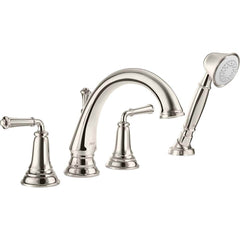 American Standard - Tub & Shower Faucets; Type: Tub Faucet with personal shower ; Style: Delancey ; Design: Ceramic Mixing Cartridge ; Material: Brass ; Handle Type: Lever ; Handle Material: Metal - Exact Tool & Supply