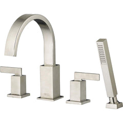 American Standard - Tub & Shower Faucets; Type: Tub Faucet with personal shower ; Style: Times Square ; Design: Ceramic Mixing Cartridge ; Material: Brass ; Handle Type: Lever ; Handle Material: Metal - Exact Tool & Supply