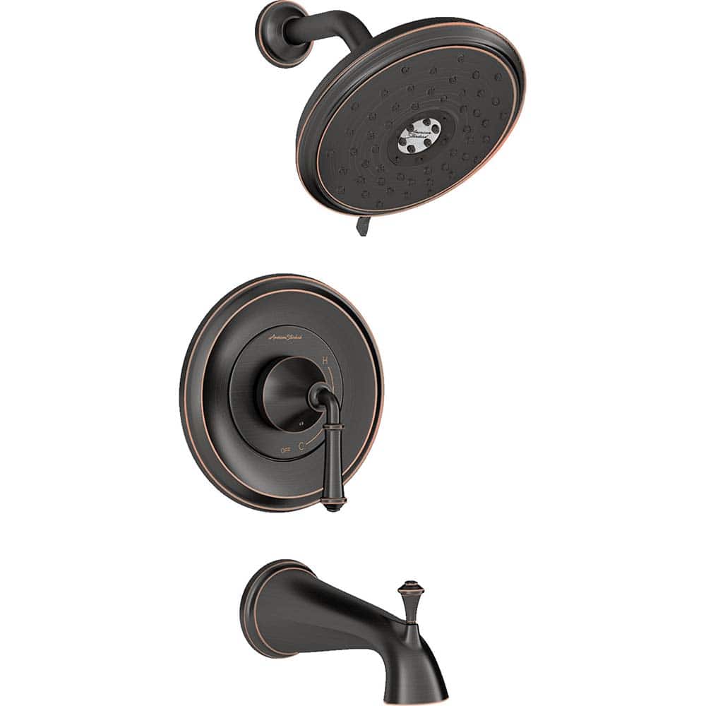 American Standard - Tub & Shower Faucets; Type: Bath and Shower Trim kit ; Style: Delancey ; Design: Ceramic Mixing Cartridge ; Material: Metal ; Handle Type: Lever ; Handle Material: Metal - Exact Tool & Supply