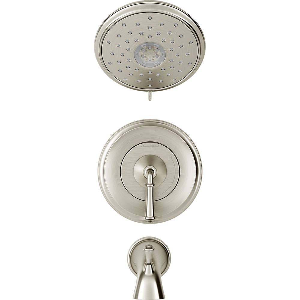 American Standard - Tub & Shower Faucets; Type: Tub and Shower Trim ; Style: Delancey ; Design: Ceramic Mixing Cartridge ; Material: Metal ; Handle Type: Lever ; Handle Material: Metal - Exact Tool & Supply