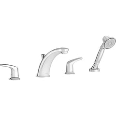American Standard - Tub & Shower Faucets; Type: Tub Faucet with personal shower ; Style: Colony Pro ; Design: Ceramic Mixing Cartridge ; Material: Brass ; Handle Type: Lever ; Handle Material: Metal - Exact Tool & Supply