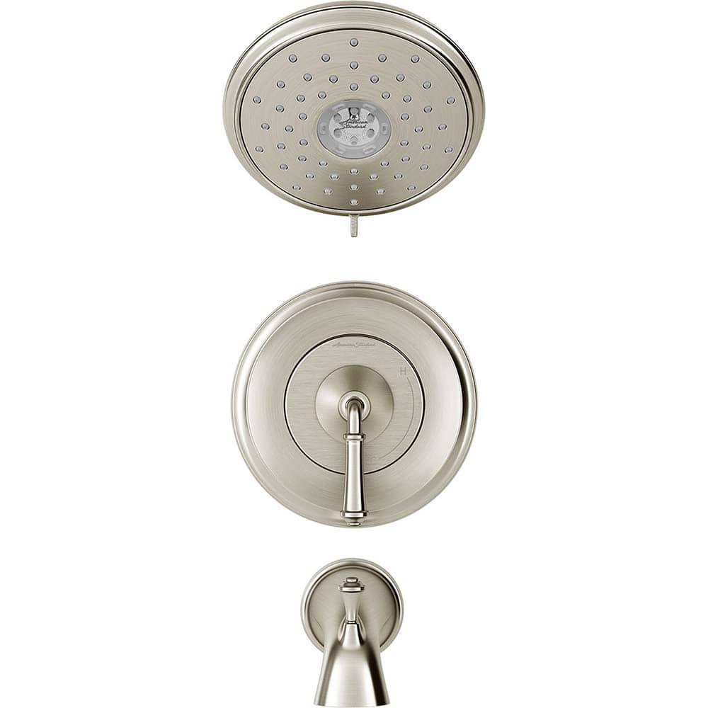 American Standard - Tub & Shower Faucets; Type: Bath and Shower Trim kit ; Style: Delancey ; Design: Ceramic Mixing Cartridge ; Material: Metal ; Handle Type: Lever ; Handle Material: Metal - Exact Tool & Supply