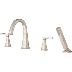 American Standard - Tub & Shower Faucets; Type: Tub Faucet with personal shower ; Style: Edgemere ; Design: Ceramic Mixing Cartridge ; Material: Brass ; Handle Type: Lever ; Handle Material: Metal - Exact Tool & Supply