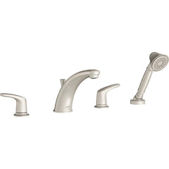 American Standard - Tub & Shower Faucets; Type: Tub Faucet with personal shower ; Style: Colony Pro ; Design: Ceramic Mixing Cartridge ; Material: Brass ; Handle Type: Lever ; Handle Material: Metal - Exact Tool & Supply