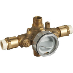 American Standard - Tub & Shower Faucets; Type: Rough-in valve ; Style: Not applicable ; Design: Temp/Press Valve ; Material: Brass ; Handle Type: No Handle ; Handle Material: Non-Metallic - Exact Tool & Supply