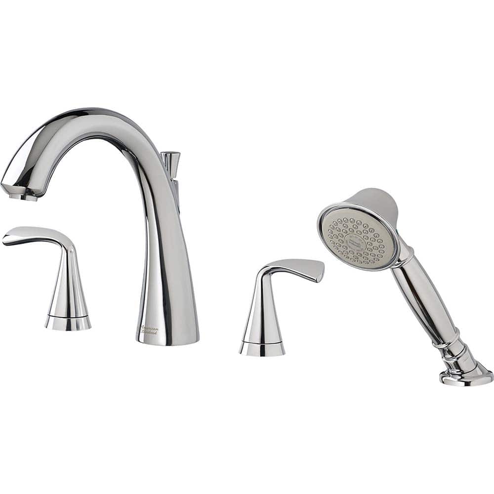 American Standard - Tub & Shower Faucets; Type: Tub Faucet with personal shower ; Style: Fluent ; Design: Ceramic Mixing Cartridge ; Material: Brass ; Handle Type: Lever ; Handle Material: Metal - Exact Tool & Supply