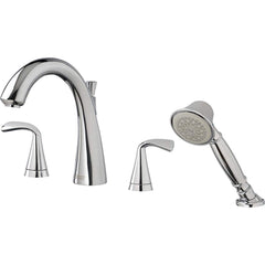American Standard - Tub & Shower Faucets; Type: Tub Faucet with personal shower ; Style: Fluent ; Design: Ceramic Mixing Cartridge ; Material: Brass ; Handle Type: Lever ; Handle Material: Metal - Exact Tool & Supply