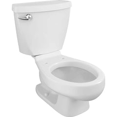 American Standard - Toilets; Type: Two-piece ; Bowl Shape: Round ; Mounting Style: Floor ; Gallons Per Flush: 1.28 ; Overall Height: 24.5 ; Overall Width: 17.25 - Exact Tool & Supply