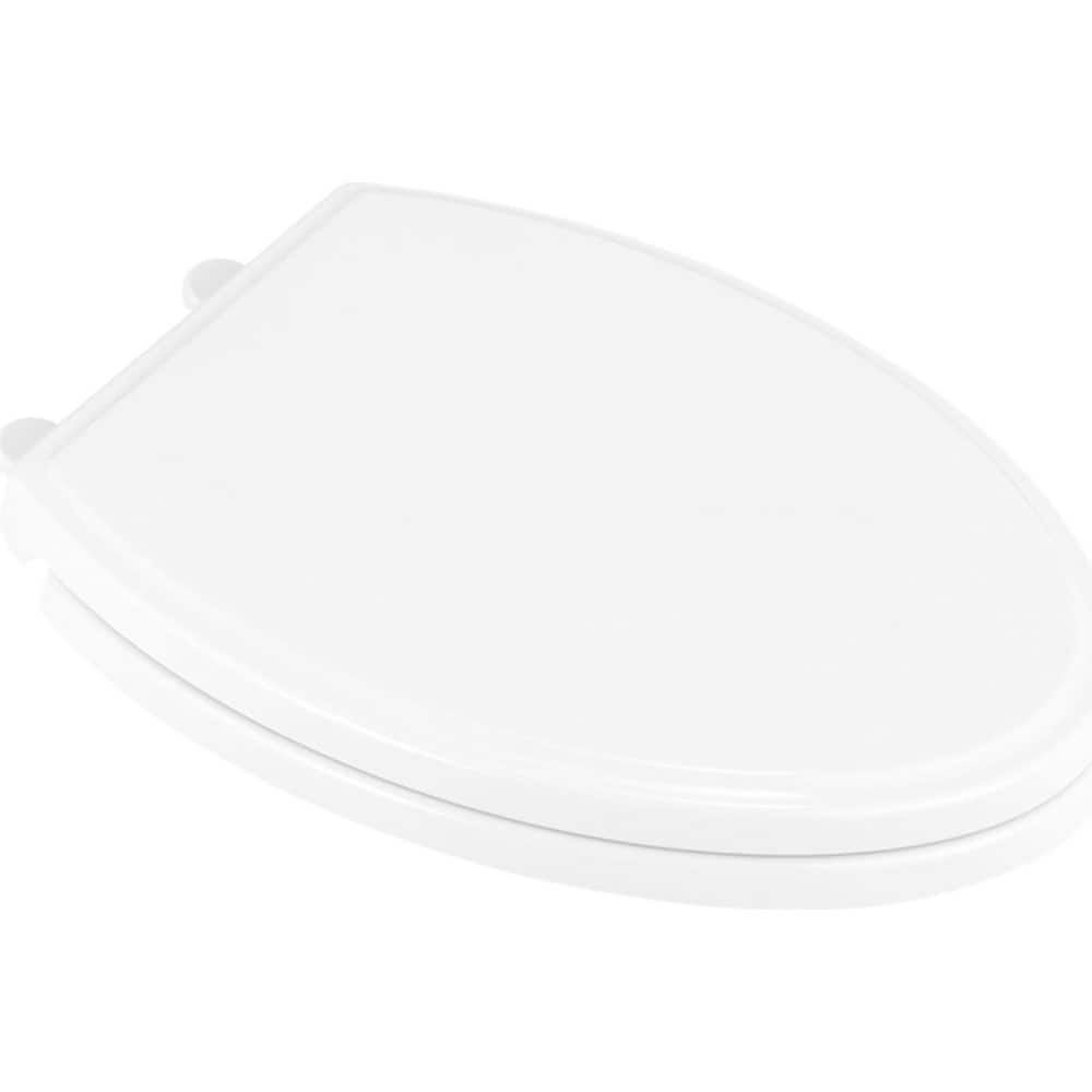 American Standard - Toilet Seats; Type: Toilet Seat ; Style: Traditional ; Material: Plastic ; Color: White ; Outside Width: 14 (Inch); Inside Width: 8.376 (Inch) - Exact Tool & Supply