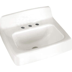 American Standard - Sinks; Type: Wall Hung Lavatory ; Outside Length: 18 (Inch); Outside Length: 18.000 (Decimal Inch); Outside Width: 20.000 (Decimal Inch); Outside Width: 20 (Inch); Outside Height: 6.0000 (Decimal Inch) - Exact Tool & Supply