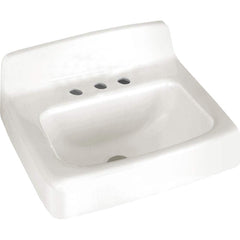 American Standard - Sinks; Type: Wall Hung Lavatory ; Outside Length: 18 (Inch); Outside Length: 18.000 (Decimal Inch); Outside Width: 20.000 (Decimal Inch); Outside Width: 20 (Inch); Outside Height: 6.0000 (Decimal Inch) - Exact Tool & Supply