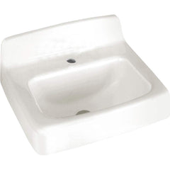 American Standard - Sinks; Type: Wall Hung Lavatory ; Outside Length: 18 (Inch); Outside Length: 18.000 (Decimal Inch); Outside Width: 20.000 (Decimal Inch); Outside Width: 20 (Inch); Outside Height: 6.0000 (Decimal Inch) - Exact Tool & Supply