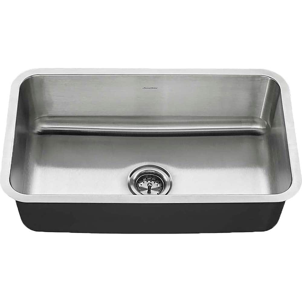 American Standard - Sinks; Type: Single Bowl Stainless Steel Kitchen Sink ; Outside Length: 18 (Inch); Outside Length: 18.000 (Decimal Inch); Outside Width: 30.000 (Decimal Inch); Outside Width: 30 (Inch); Outside Height: 9.0000 (Decimal Inch) - Exact Tool & Supply